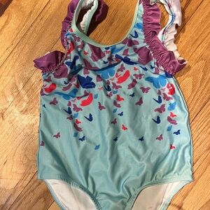 Kids Swim One Piece with Butterfly Print